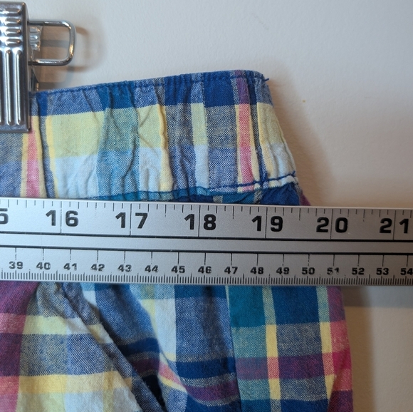 Lane Bryant Madras Plaid Shorts Womens 20 Plus Multi Color Linen Blend Pull On - Picture 5 of 9